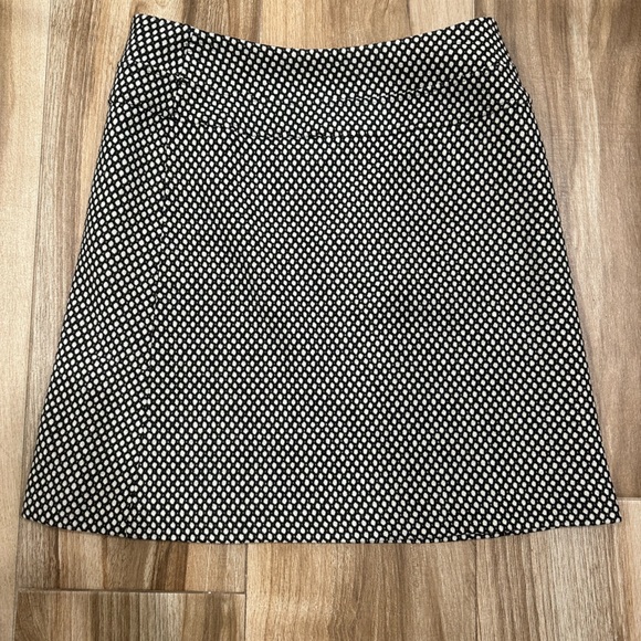 Talbots Size 8 Black and White Wool Lined Button Wrap Mini Skirt Short Mid Thigh - Picture 6 of 7